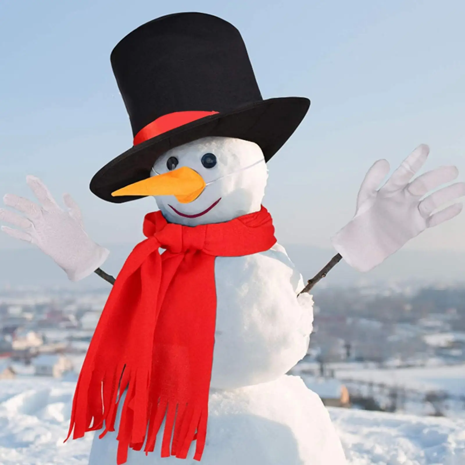 

New Snowman Decorating Dressing Kit Winter Holiday Outdoor Christmas Gift Hat Scarf Pipe Eyes Mouth Button Nose Accessories