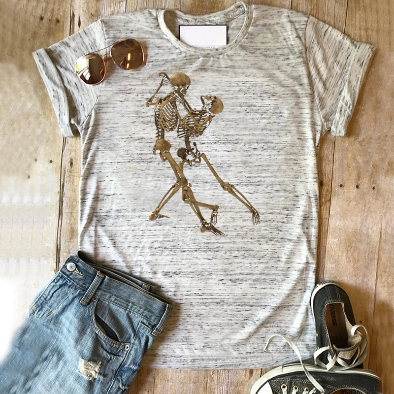 Женские рубашки Dead Can Tango футболка на Хэллоуин ужас фильм отряд ужасов Череп