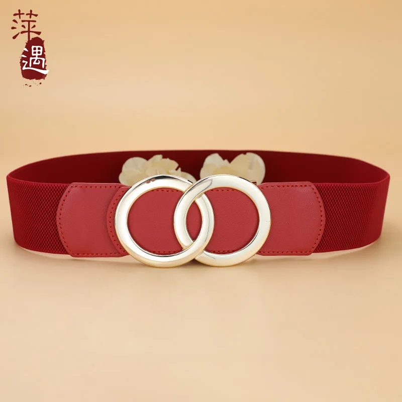 Женская поясная уплотнительная кожа натуральная красная год судьбы верхняя