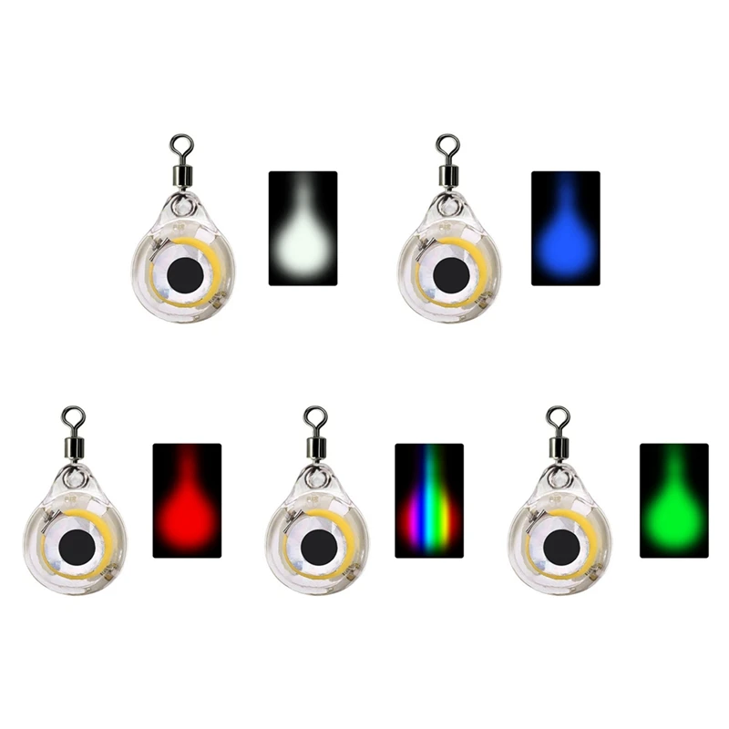 LED Attracting Fish Light Eye Shape Luminous Lamp Lure Deep Drop Underwater Squid Fishing Bait
