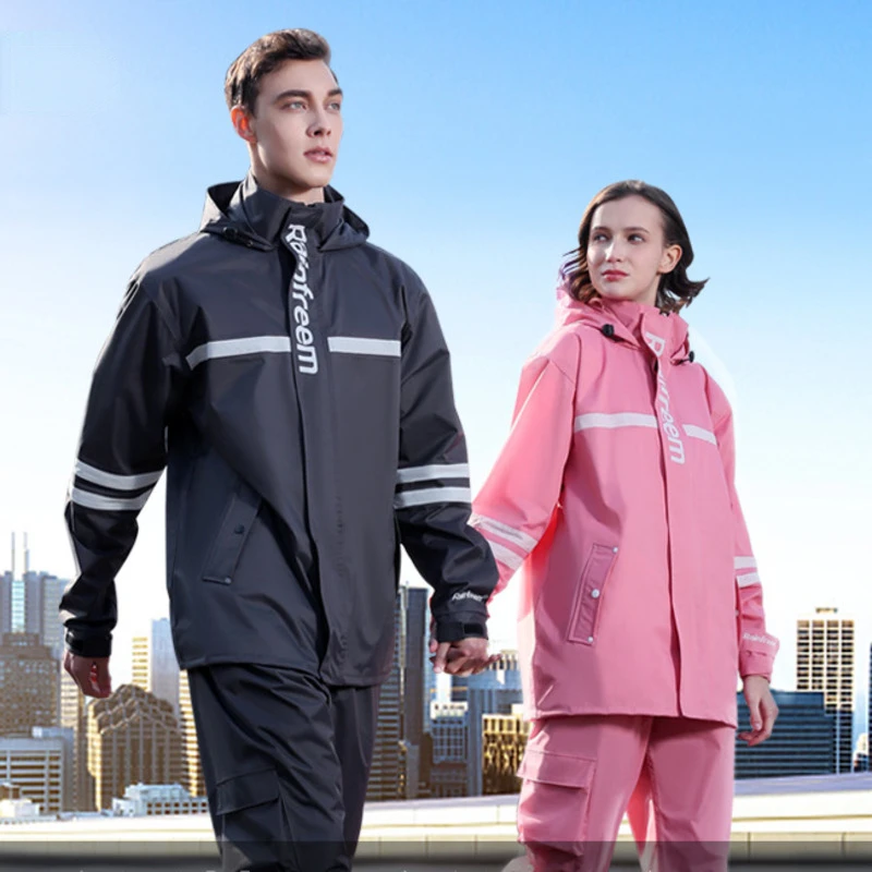Double Layer Waterproof Rain Cover Split Design Rain Jacket Wind Shield Warm Women's Raincoats 2022