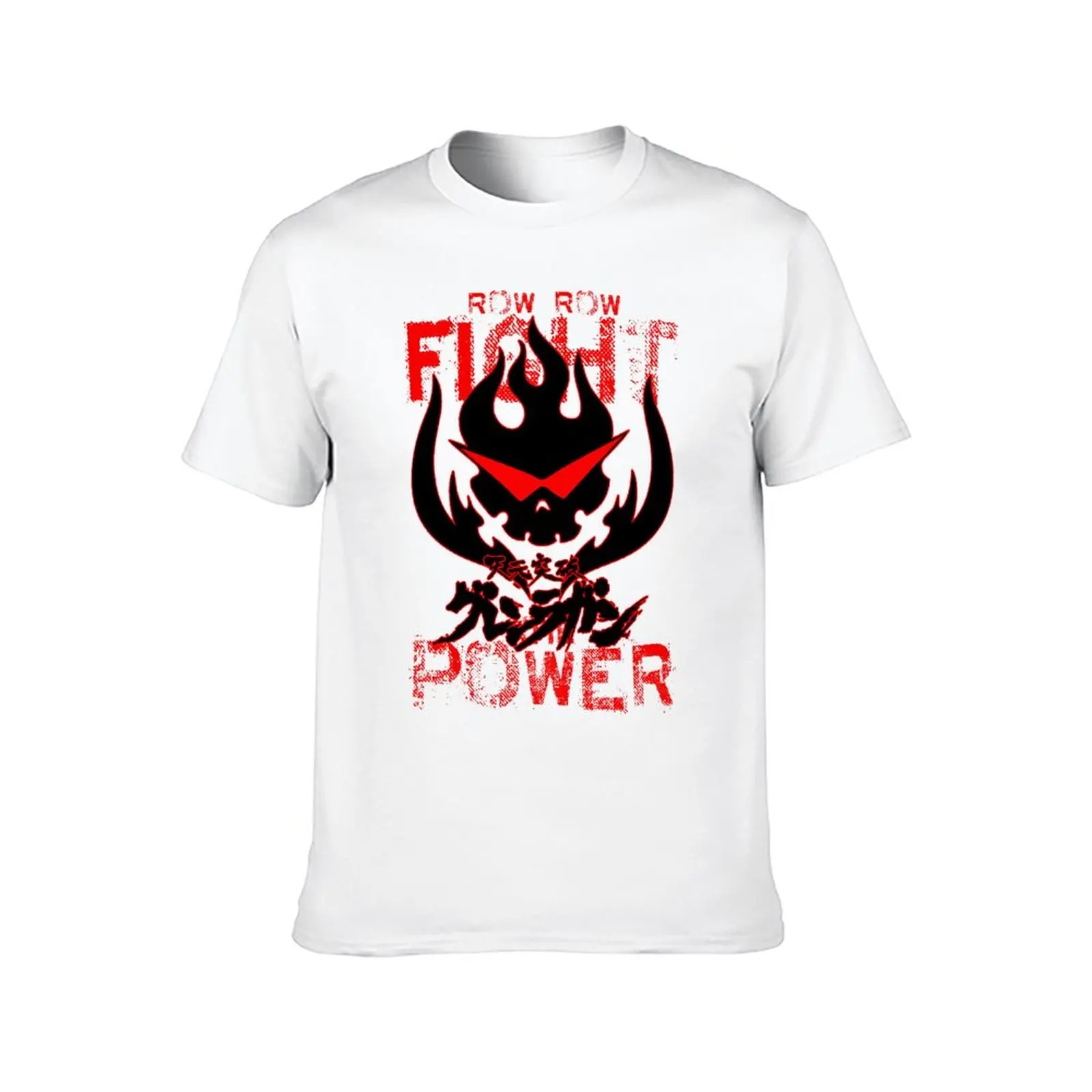 

Gurren Lagann FIGHT POWER T-Shirts Cartoon Hip Hop Cotton T Shirts Crewneck Print Essential Tops for Mens Beach Oversize Tshirt