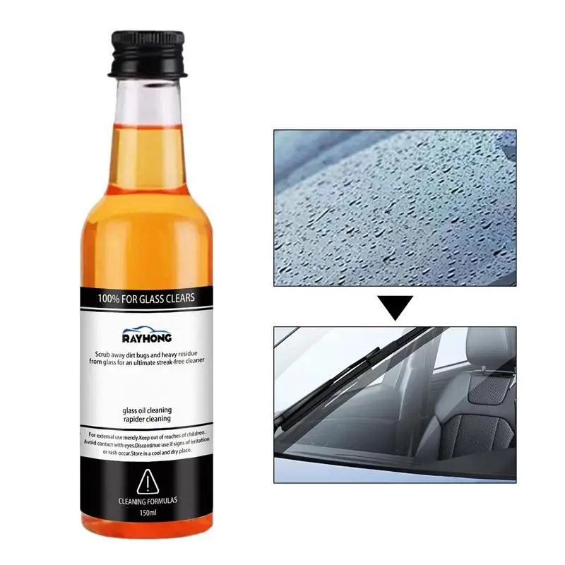 

150ml Glass Oil Cleaning Liquid Auto Glass Headlight Oil Film Remover Polish and Restore Clarity Easy to Use for cars auto