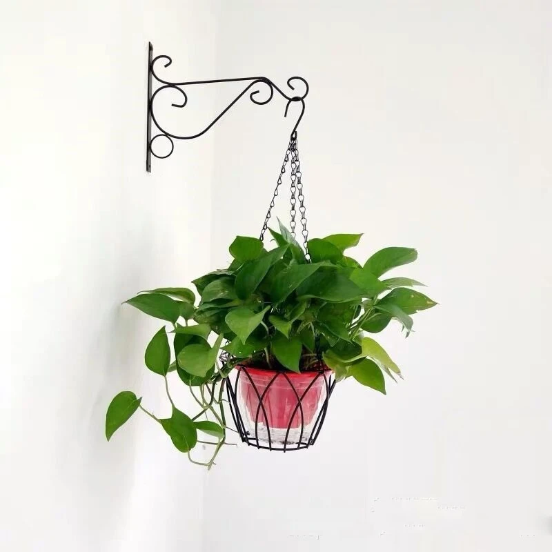 

1PC Hanging Plants Bracket European Style Wall Planter Hooks Flower Pot Iron Lanterns Hanger For Garden Outdoor Indoor Patio