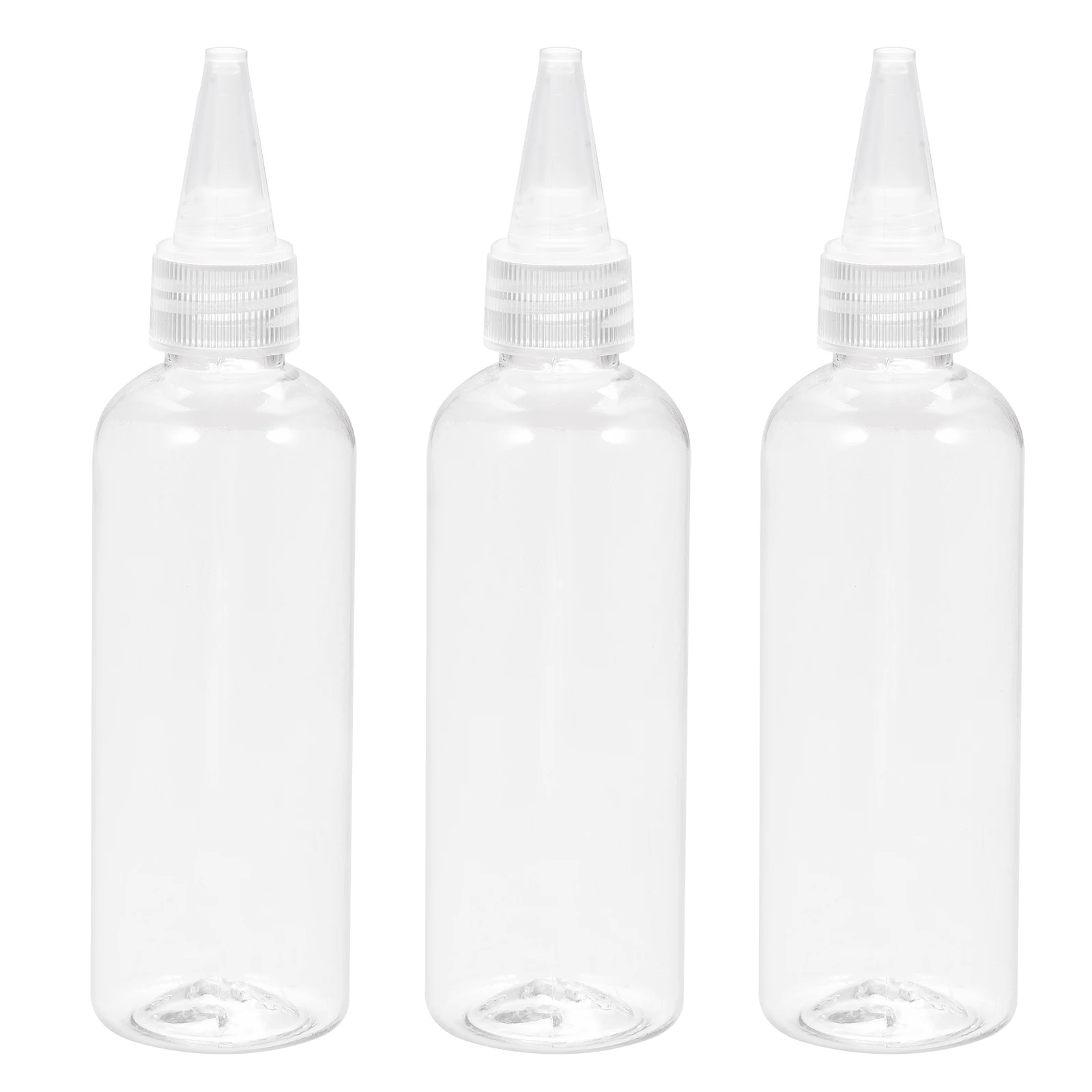 

Uxcell, 12 шт., 100 мл, пластмассовая лампа с заостренным горлом и винтовой крышкой, прозрачная для масел для волос, шампуня, жидкостей