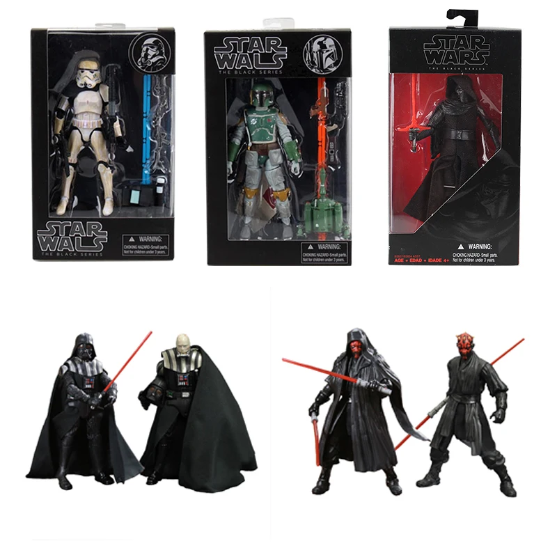 

Star Wars Black Series Stormtrooper Boba Fett Darth Vader Kylo Ren Action Figures Collectible Toys for Kids Birthday Gifts 6inch