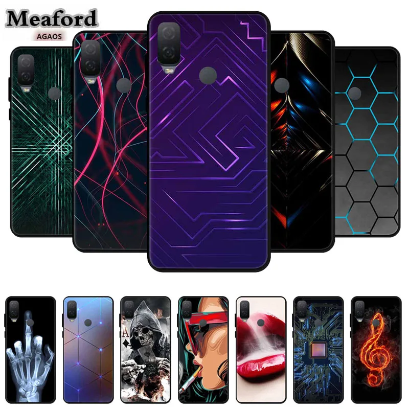 Чехол для Alcatel 1 л 2021 ярких цветов Силиконовые Мягкие мраморные чехлы из ТПУ 1L