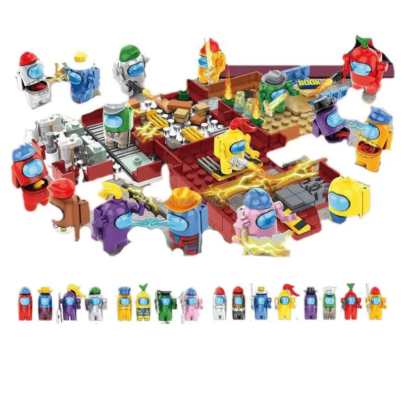 

377Pcs Amongs Game Space Alien Impostor Airship Model Building Blocks Kit Bricks Kids Toys For Children Gift