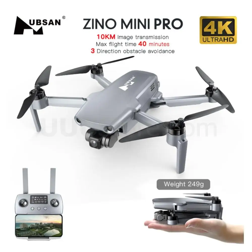 

Дрон Hubsan ZINO Mini, радиус 10км, камера 4K на трёхосевом подвесе, GPS, 249g, максимальное время полёта 45 мин, система предотвращения столкновения с преп...