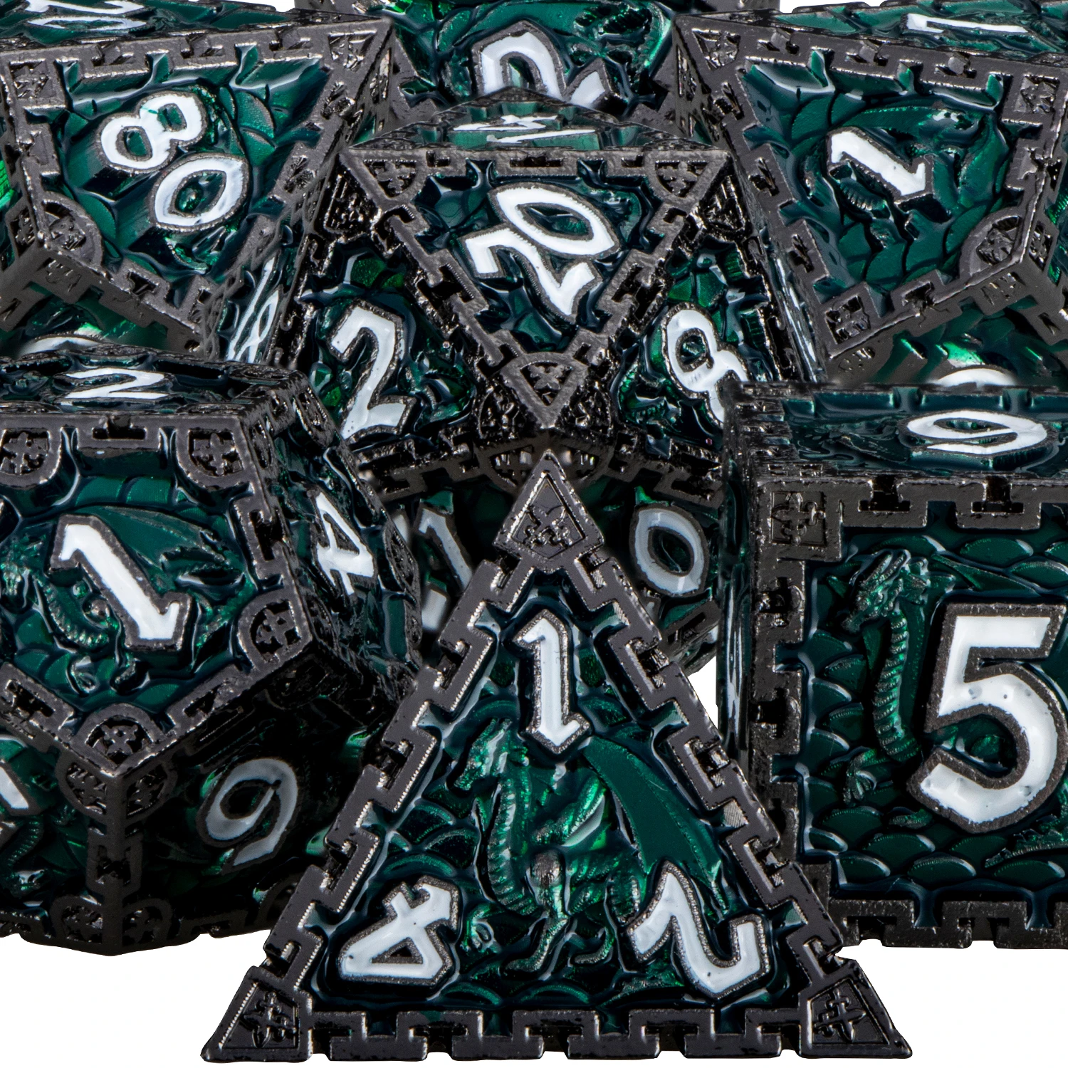 7шт DND Dice Set Dungeon and Dragon Большие металлические многогранные кости для ролевых игр