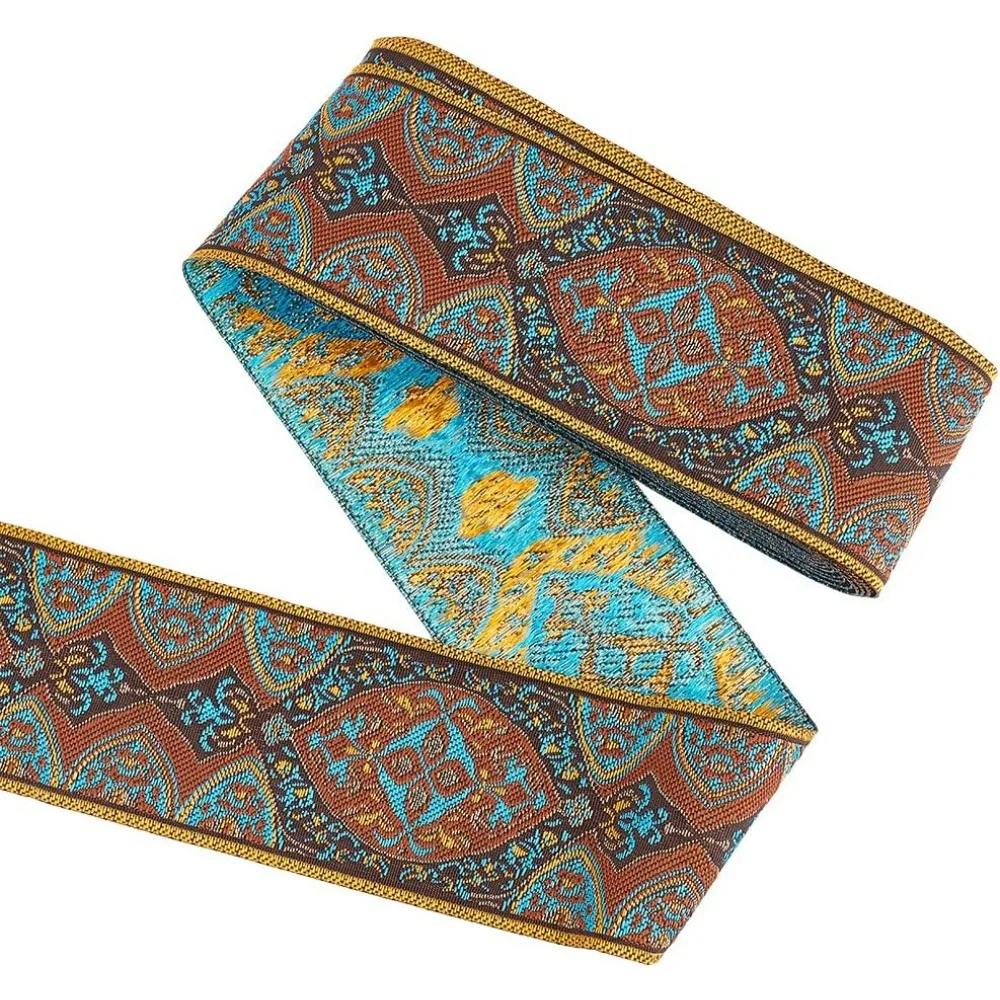 5 ярдов жаккардовая лента с отделкой шириной 2 дюйма винтажная цветочной вышивкой