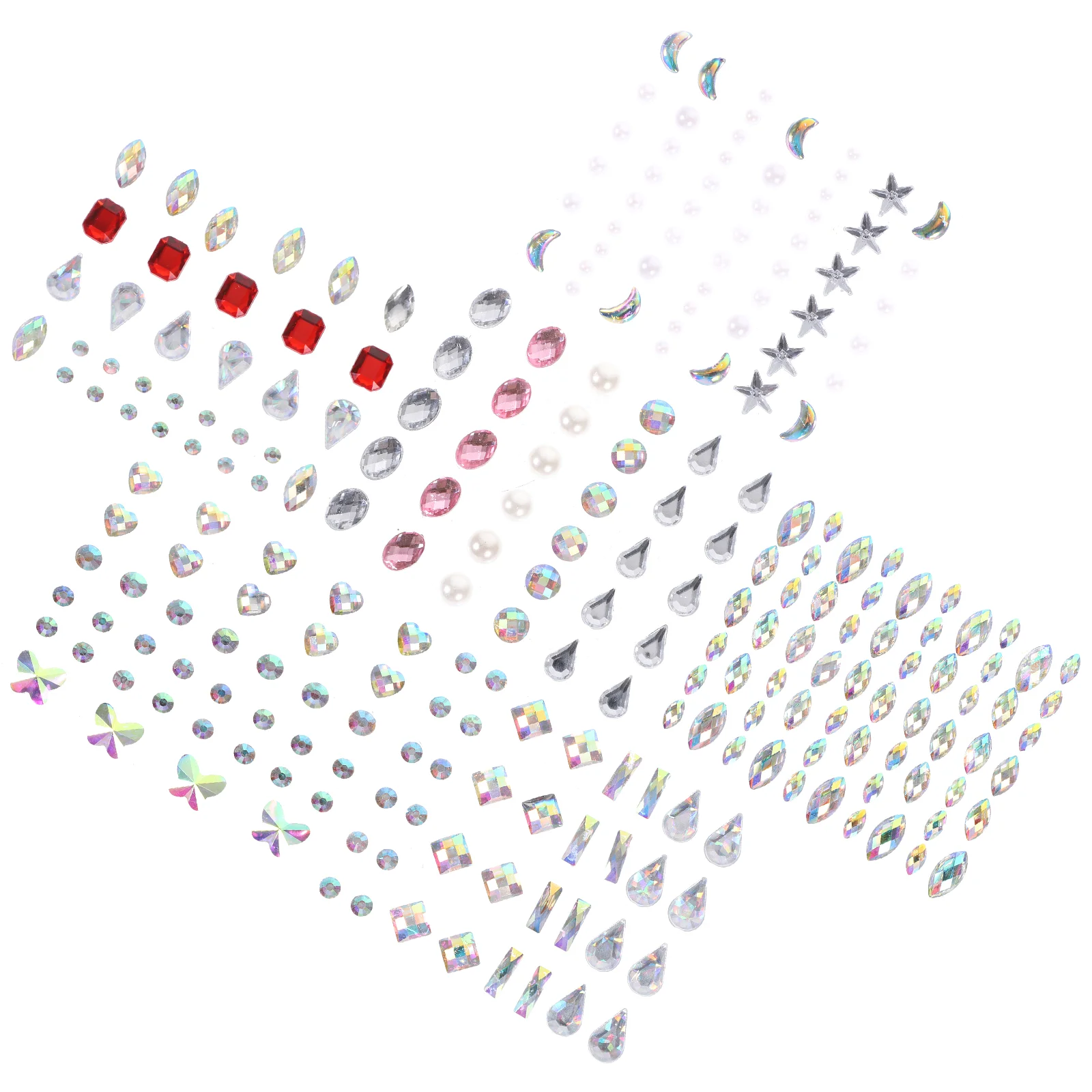 

6 Sheets Rhinestone Eye Stickers Face Gems Nails Tape Facial Resin Rhinestones Self Adhesive