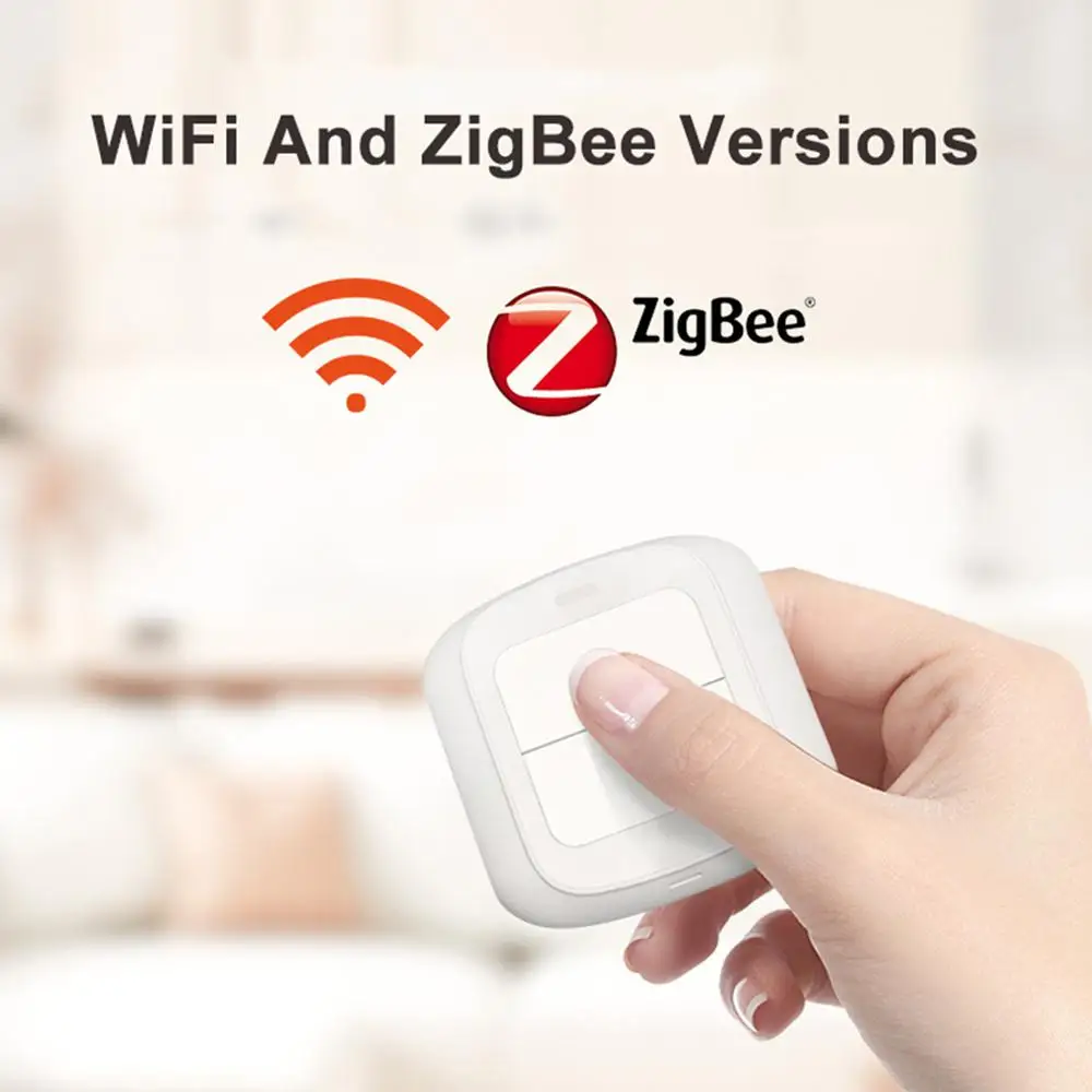 

Умный выключатель Tuya ZigBee/Wi-Fi, 2 клавиши, 6 сцен, кнопка для настенного выключателя, с приложением Smart Life, беспроводной пульт дистанционного управления, автоматизация