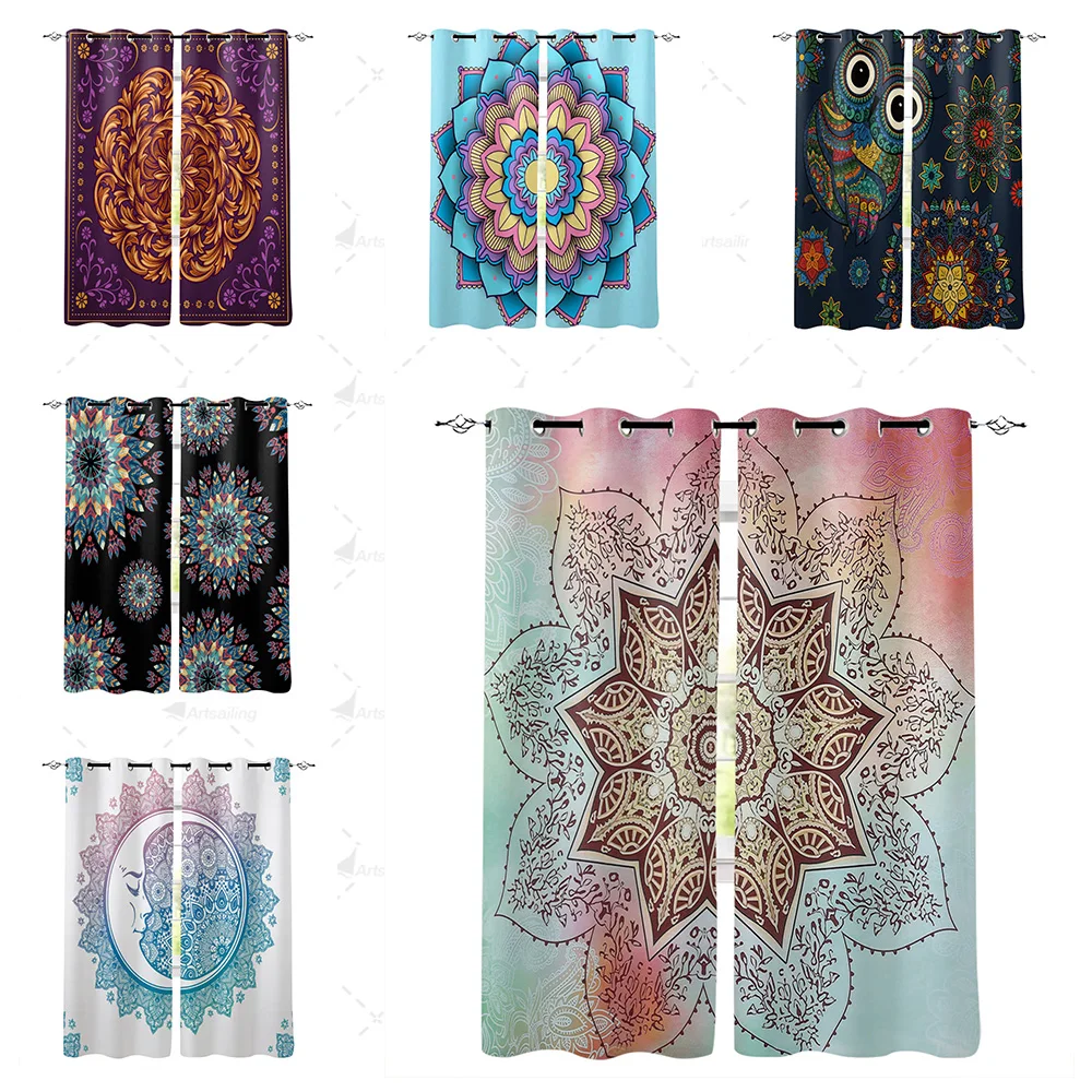 Mandala Pattern Gradient Shading Decorative Curtains For Living Room
Bedroom Window Treatment Kitchen Curtains Children Drapes