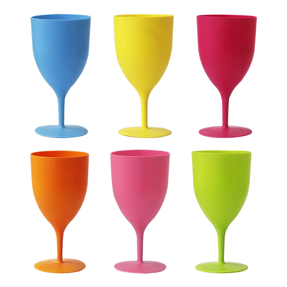 

6 Pcs Vessel Children Beverage Cup Party Champagne Supplies Kids Colorful Plastic Goblet Glass Decorative Glasses