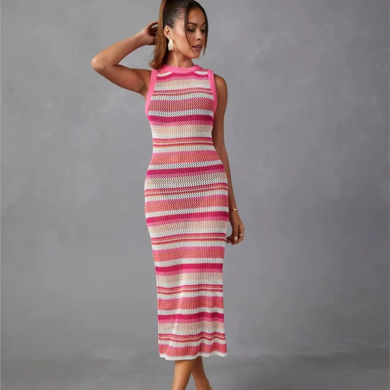 

2023 женское сексуальное вязаное крючком пляжное платье с вырезами и Бахромой Пляжная накидка для купальников женское платье