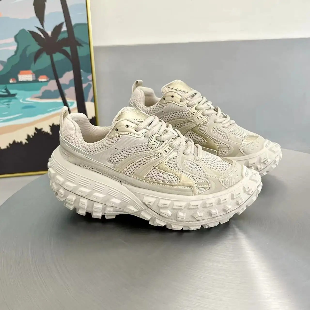 

Thick soled tire shoes 2023 summer new dad shoes casual sports shoes for men and women couples shoes