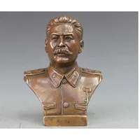 Western BRASS Copper Politician Joseph Vissarionovich Stalin Bust Art Statue Copper garden decoration