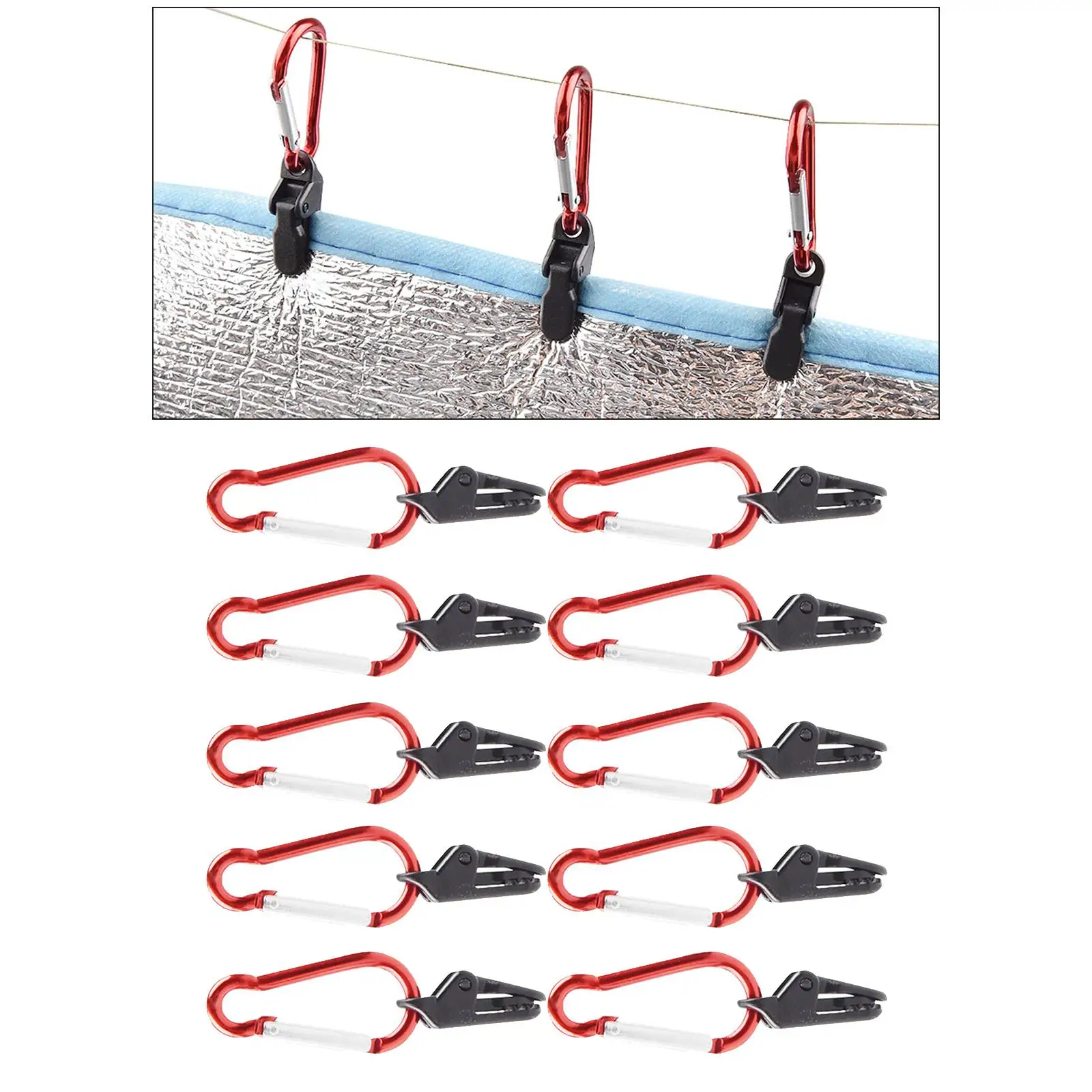 

10x Durable Tarp Clips Tent Clamps Holding Up Hiking Canopy Lock