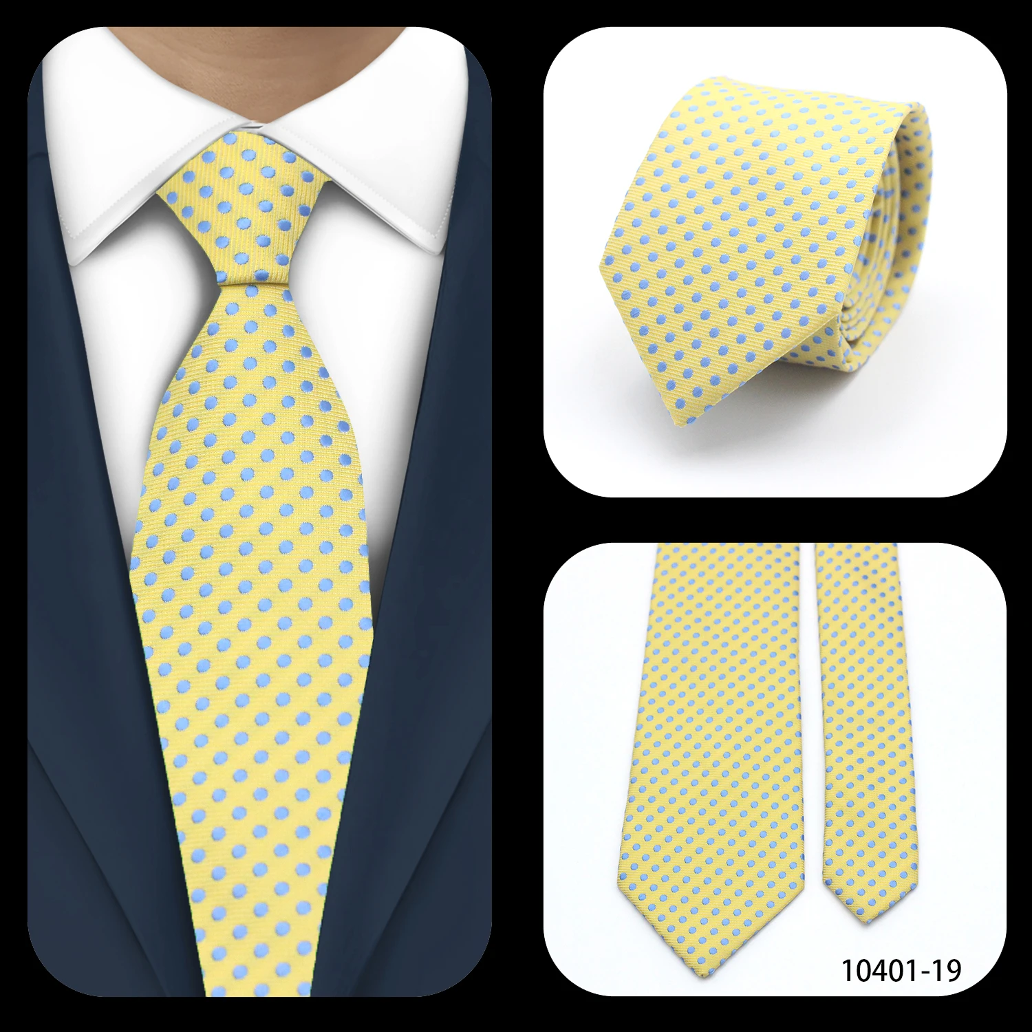 

LYL Dot Yellow Silk Business Tie 2023 New Designer Fashion Mens Luxury Necktie Luxury 7cm Wedding Neck Tie For Men Gravatas