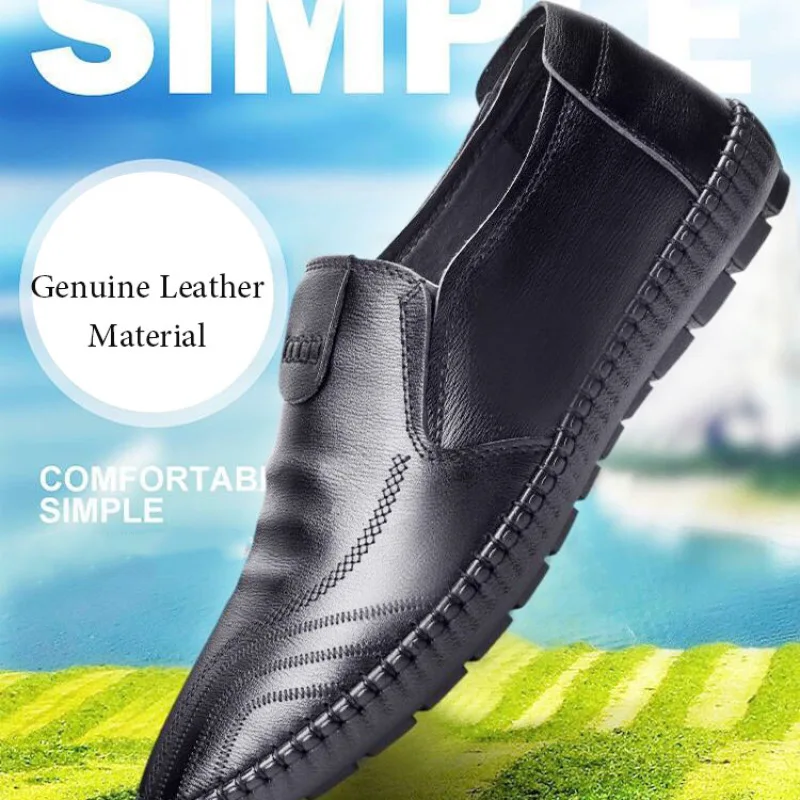 

Men's Oxford Boots Genuine Leather Casual Black Fashion Leather Shoes