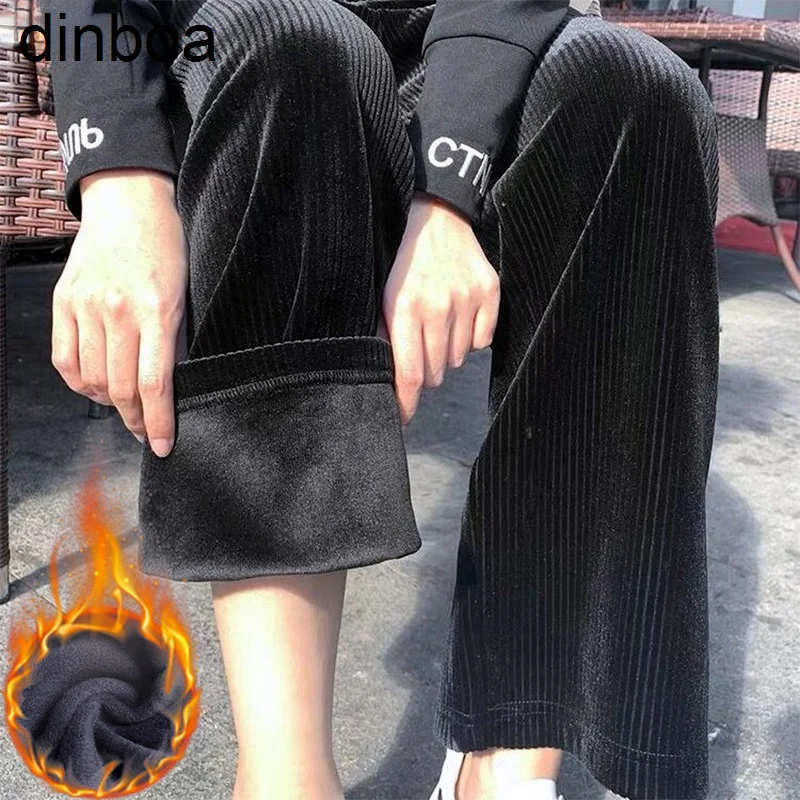 

Winter Plus Velvet Warm High Waist Vintage Corduroy Loose Women Pants Korean Fashion Streetwear Solid Y2k Wide Leg Pants Women