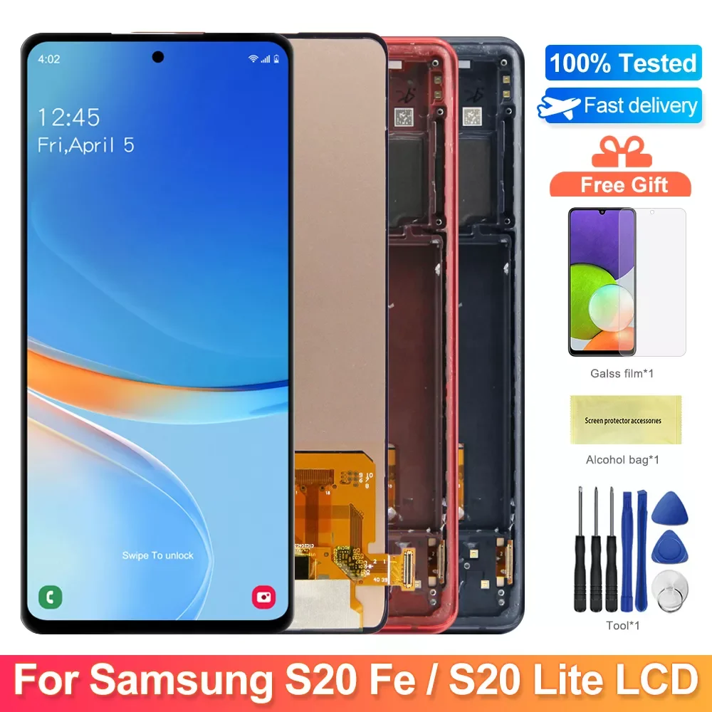 

Super AMOLED S20 FE дисплей, для Samsung Galaxy S20 Fan Edition G780F ЖК-дисплей с сенсорным экраном дигитайзер для Samsung S20 Lite