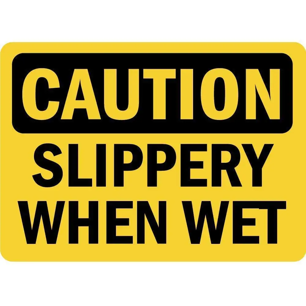 

Indoor & Outdoor Decorative Wall Hanging 12 x 8 Inches Caution Slippery When Wet Retro Metal Tin Suitable for Garage Office