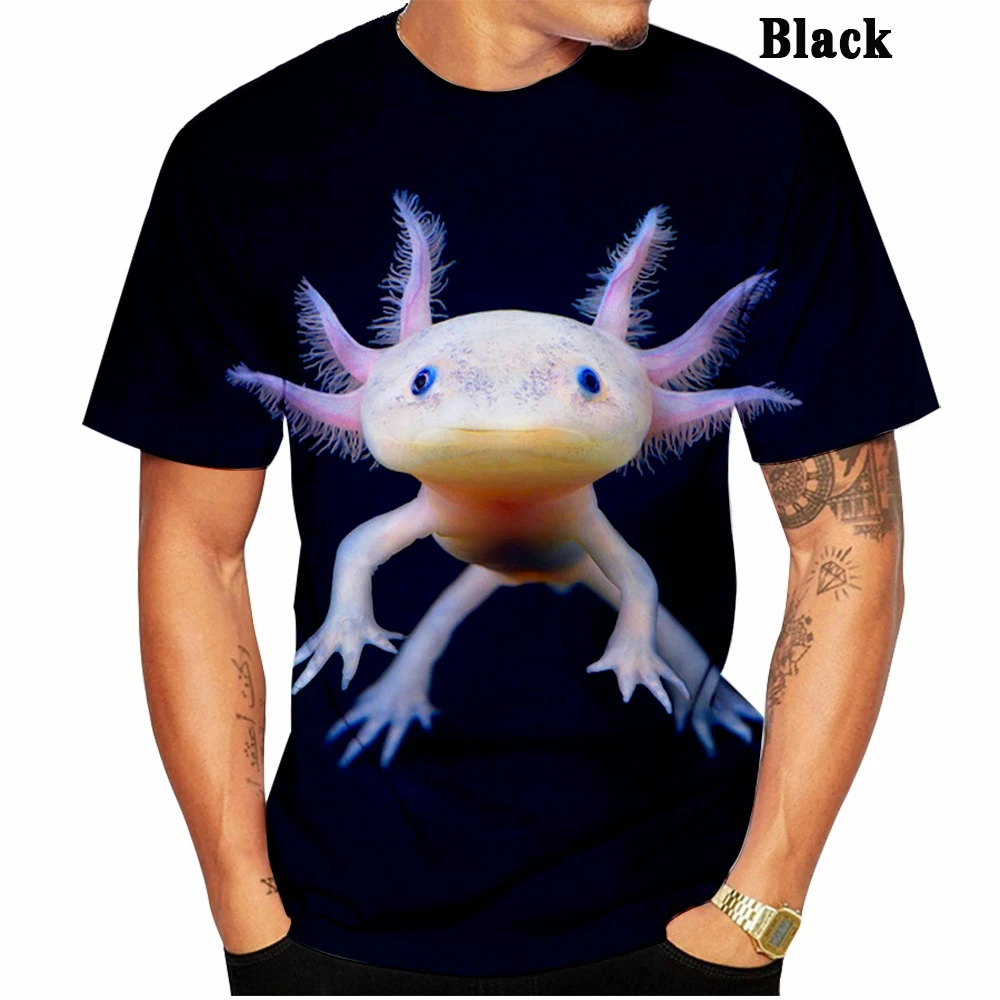

2022 Hot Buy Aquatic Creatures Salamander 3D Printing T-Shirt Men's Women's Summer Casual Fashion Fun Shirts New
