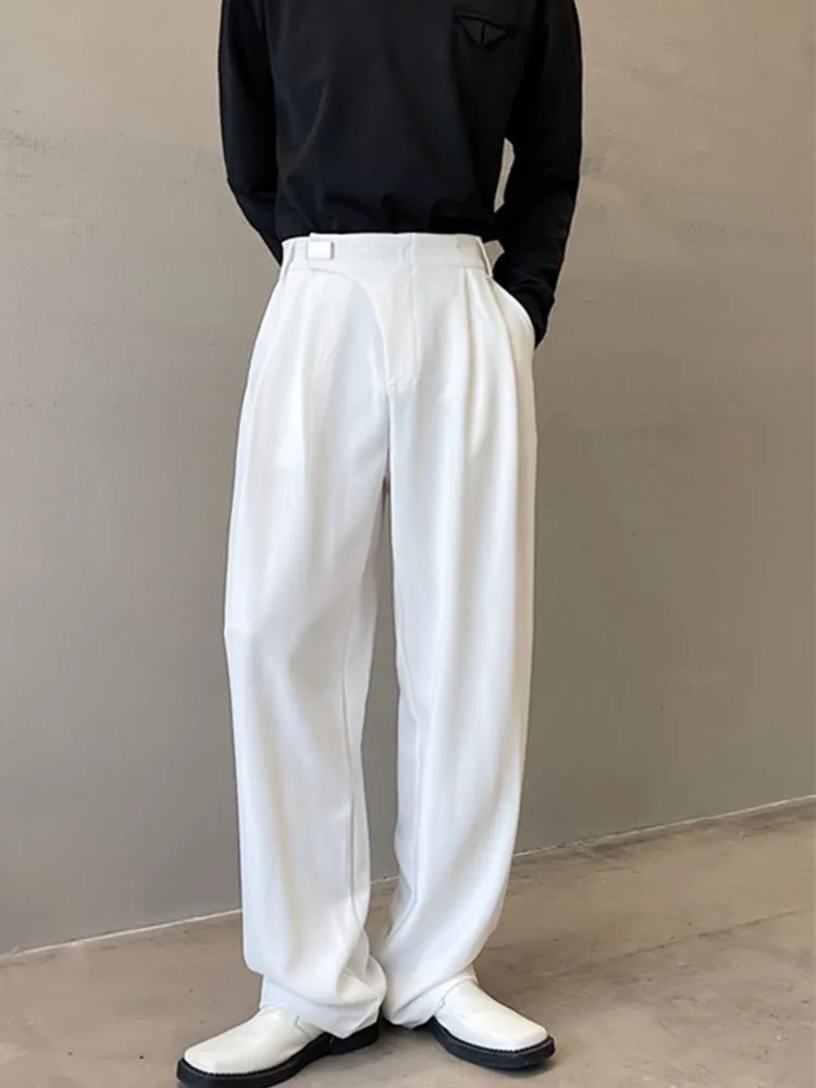 

Брюки SYUHGFA мужские с широкими штанинами, повседневные свободные штаны с эластичным поясом, черные, весна-осень 2022