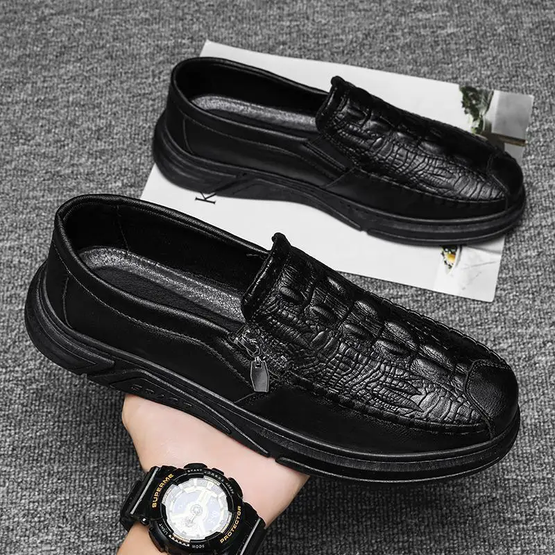 

Men's Shoes 2023 New Youth Peas Shoes Men's Genuine Leather England Style Trendy Leather Shoes Men's Spring Breathable