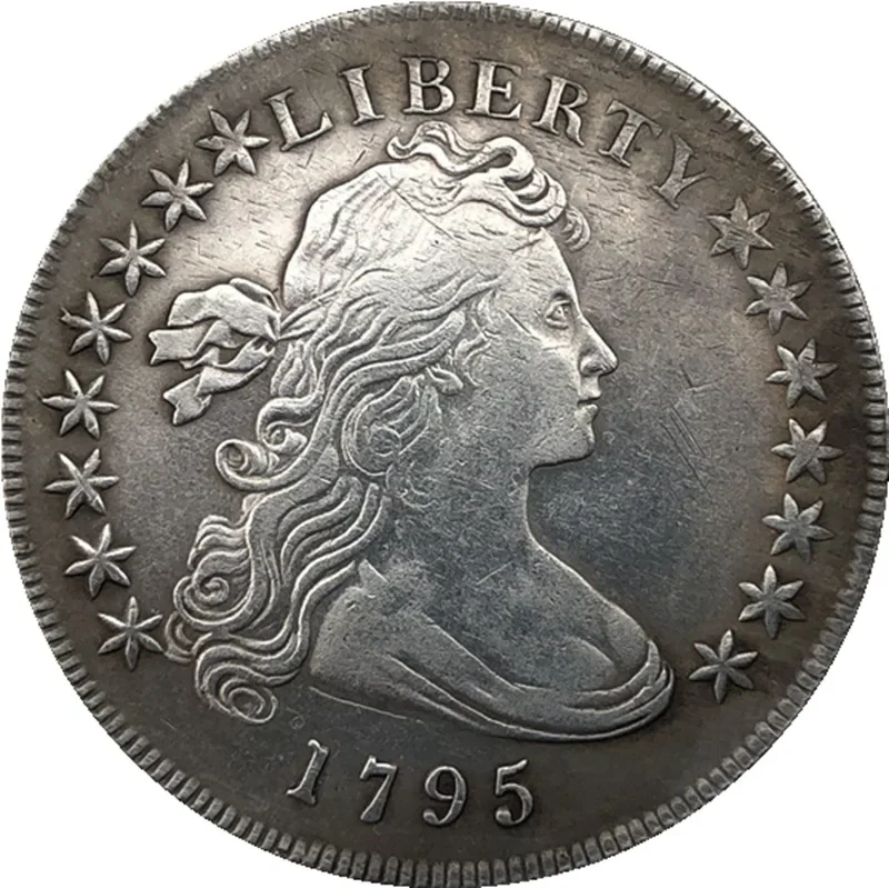 

Посеребренная реплика монеты доллара Свободы