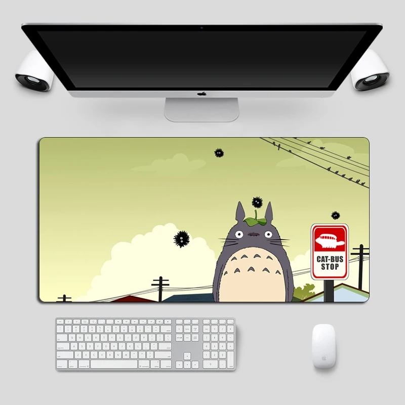 

Cute Totoro Anime Mouse Pads XXL 60x30cm Soft Rubber Locking Edge Gaming Anti-slip Mousepad Cartoon for Computer Gamer