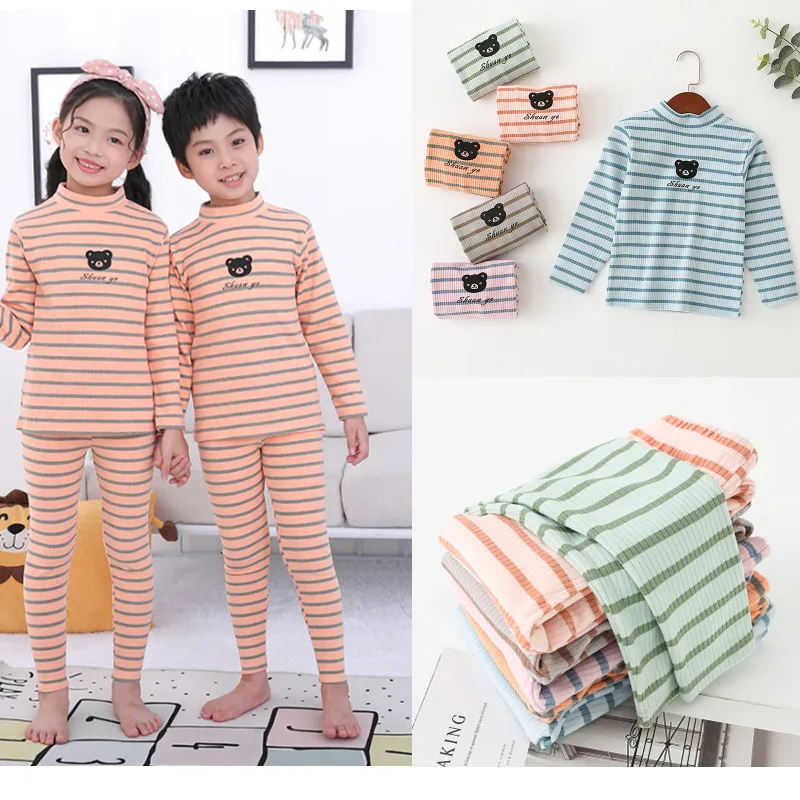 Термобелье для мальчиков и девочек осенне-зимнее в полоску |