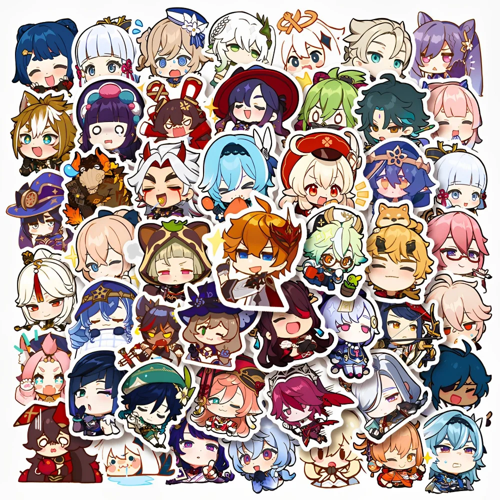 

Cartoon Anime Game Kawaii Genshin Impact Stickers for Suitcase Skateboard Guitar Laptop Phone Decor Waterproof Sticker Kids Toys