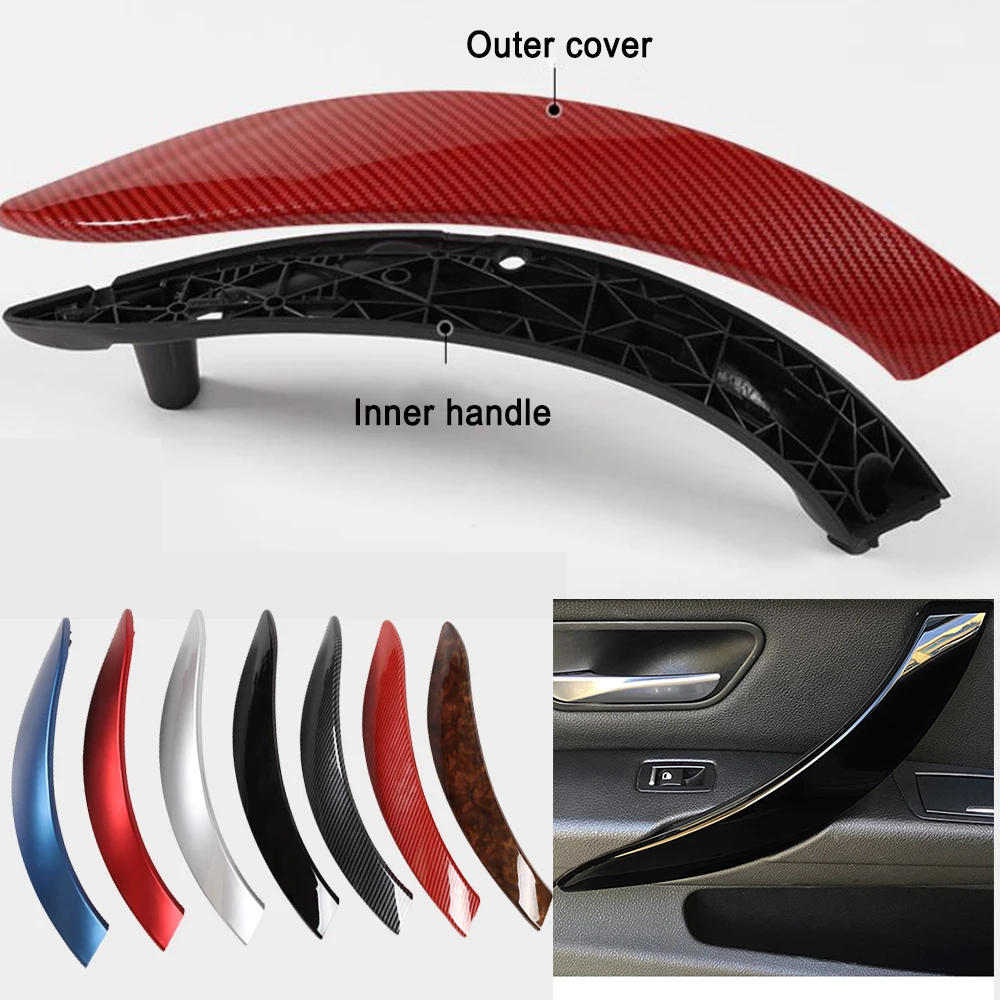 2/4Pcs Car Left Right Interior Door Pull Handle Cover Trim Sostituzione Per Bmw Serie 3 F30 F35 F3X 2012-2019 Coperchio Maniglia Interna