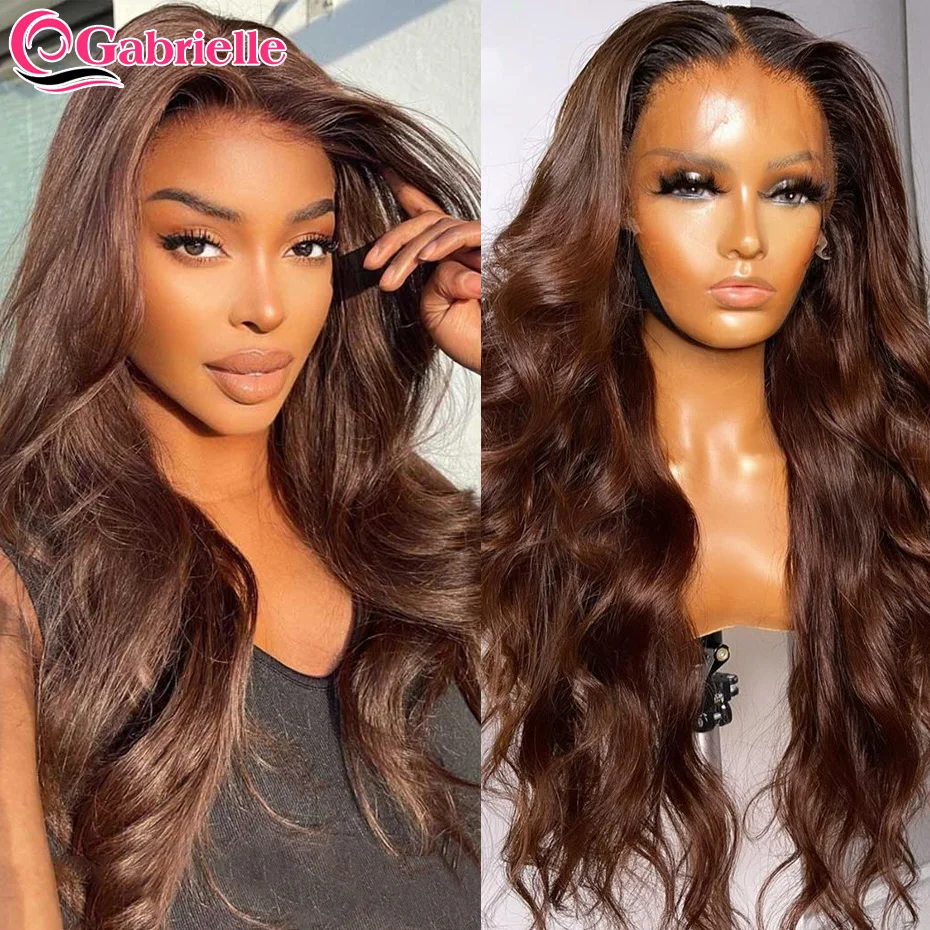 

Шоколадно-коричневый парик на сетке спереди, волнистые цветные парики из человеческих волос для женщин, бразильский парик на сетке 4x4, парик...