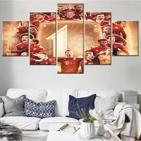 modern canvas painting print 5 pieces 2021 2022 world football league players posters on the wall home decor living room picture