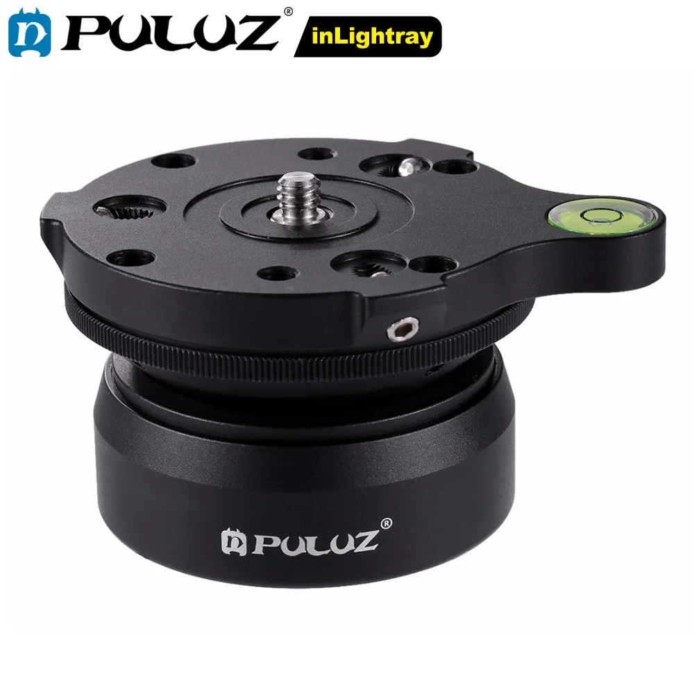 

PULUZ 1/4 inch Thread Dome Panoramic Tripod Head Professional Tripod Leveling Head Base with Bubble Level 3/8 standard screws