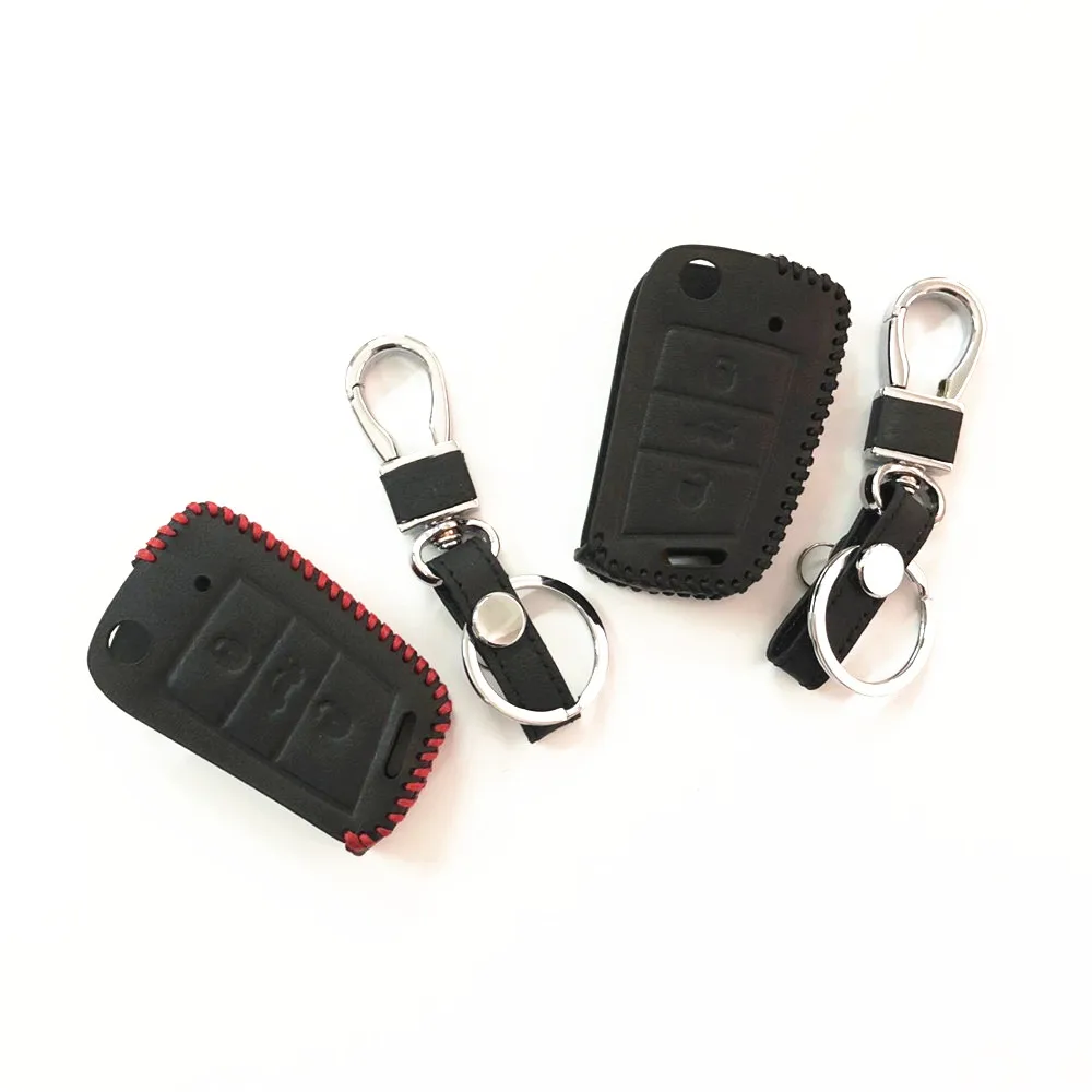 Кожаный чехол для автомобильного ключа VW Polo Tiguan Passat Golf MK Jetta Skoda Kodiaq Superb Octavia |
