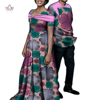 2022 new african clothes for couples spring dress bazin riche men skirt mermaid party vestidos plus size cotton brw wyq533