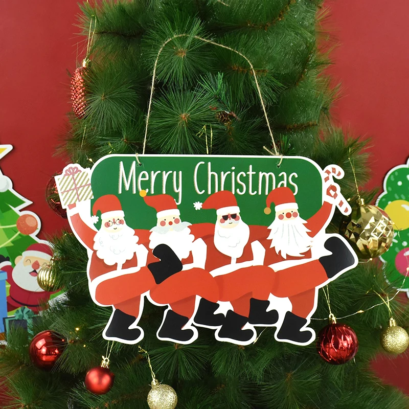 

Santa Claus Merry Christmas Door Hanging Ornaments Paper Banner Navidad 2023 Christmas Party Decoration for Home 2024 New Year
