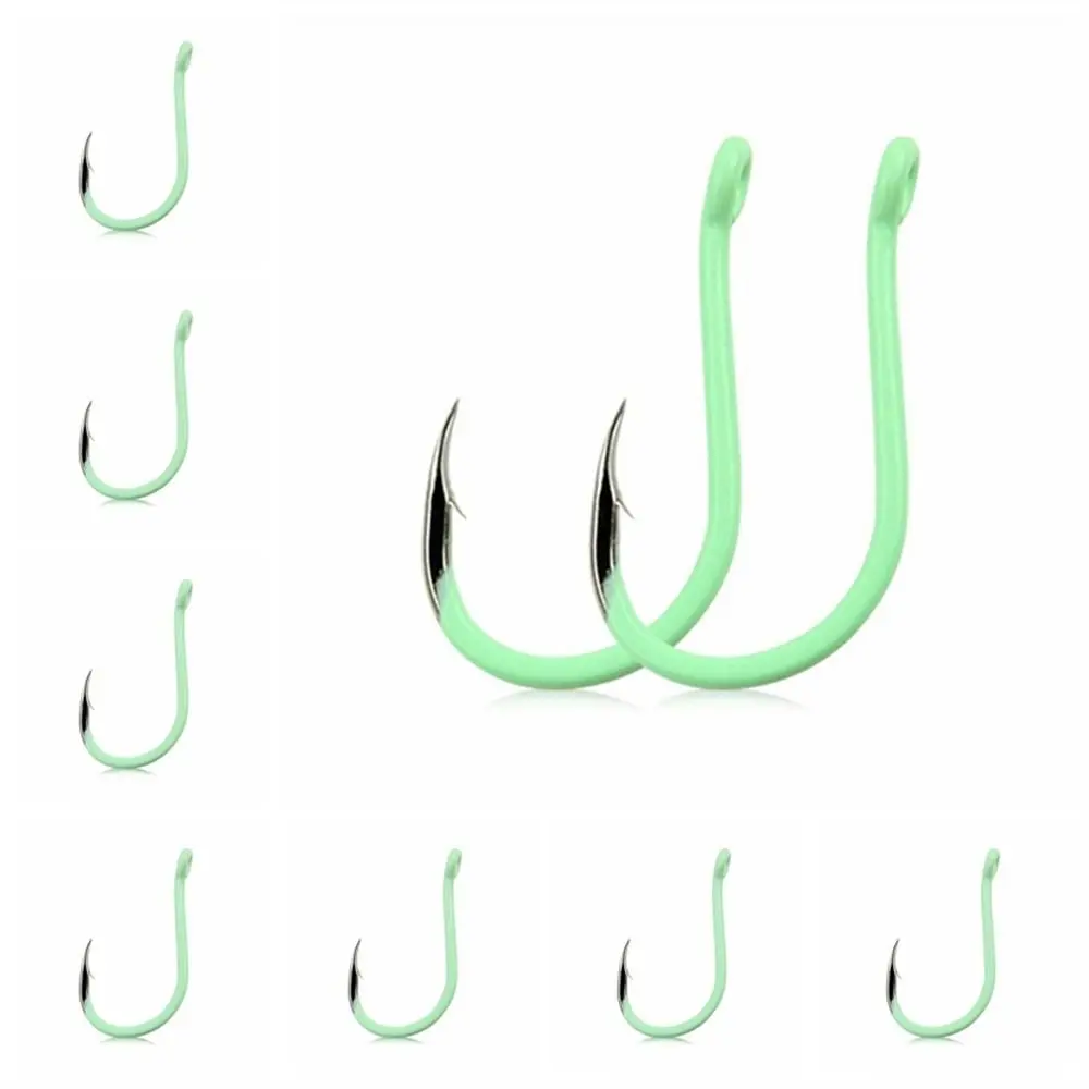 

10pcs Luminous Fishing Barbed Hook Bend Mouth Triangular Fast Attack Super Needle Point Fishhook Black Seabream Bass Japan Hooks