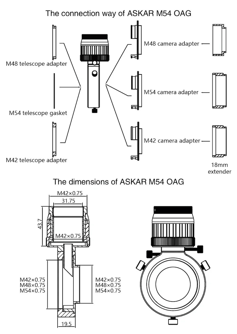 Sharpstar Askar M54 Oag неосевой направляющий астрономический телескоп Фотофон