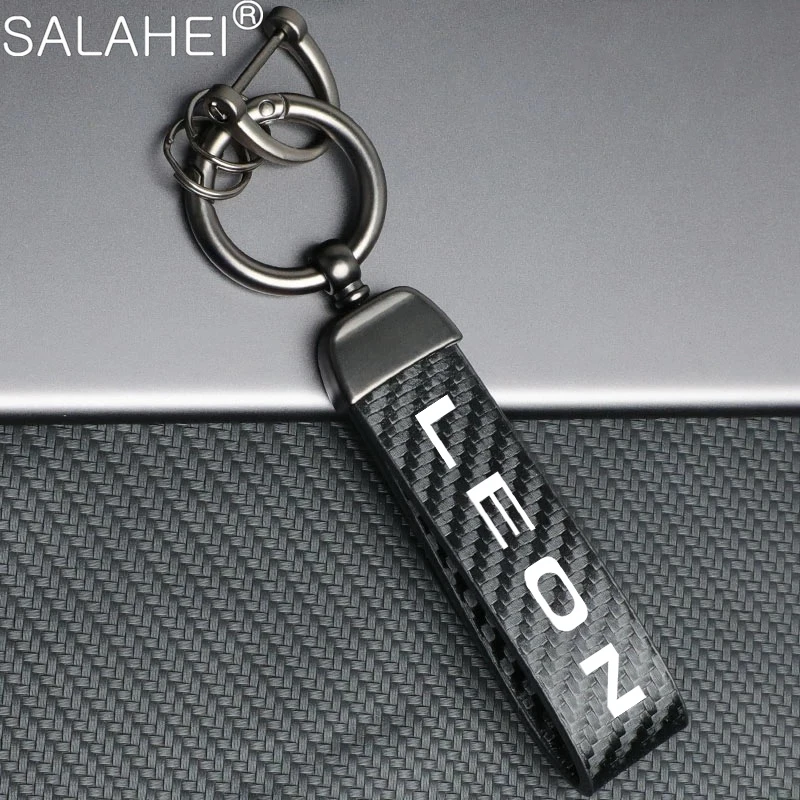 Кожаный автомобильный брелок из углеродного волокна подвеска деловые подарки