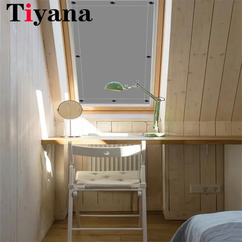 

Blackout Solid Color Travel Portable Curtains With Suction Cup Self Adhesive Velcro Patch Custom For Kitchen Balcony Curtains Z