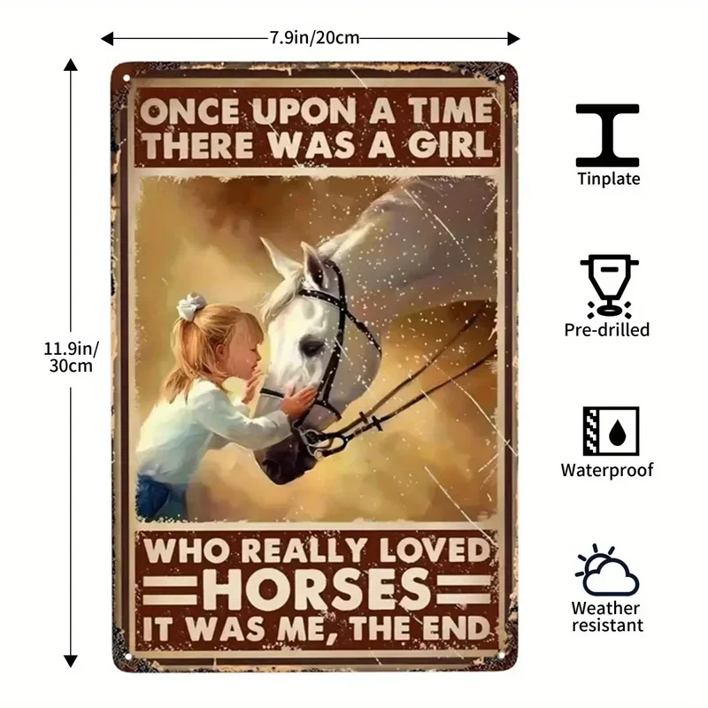 Винтажный ковбойский металлический жестяной знак девушка с лошадью она жила