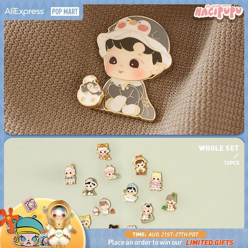 

POP MART HACIPUPU The Growth Diary Series - Badge Mystery Box 1PC/12PCS Pin Blind Box