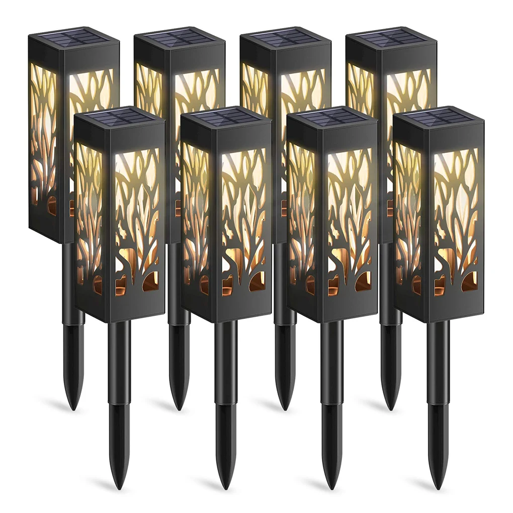 

8pcs Solar Power Garden Landscape Light Ground Lights Spike Lights IP65 Waterproof Lamps for Outdoor Yard
