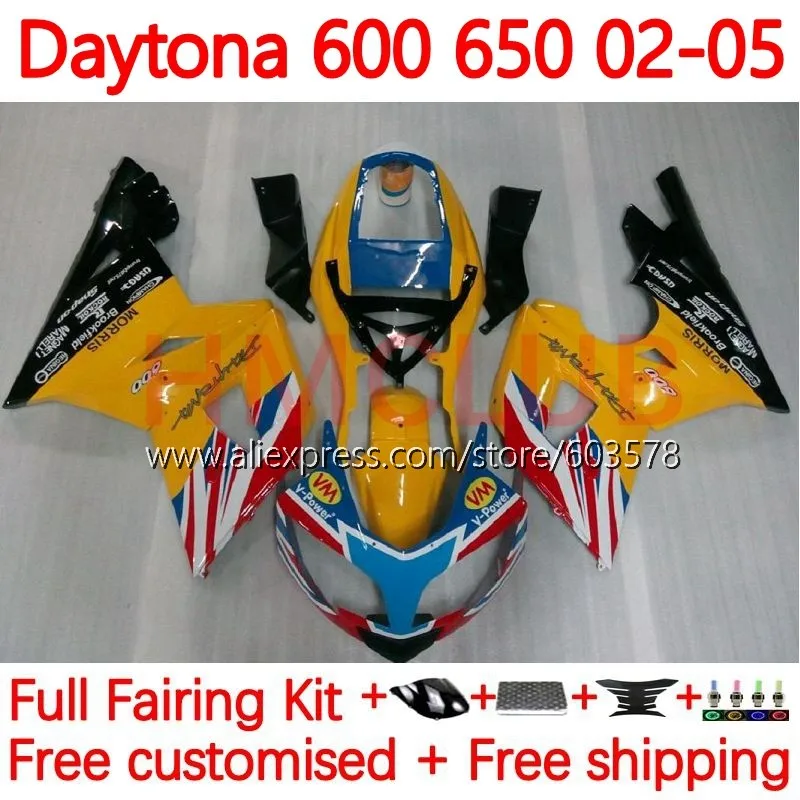 

Body For Daytona600 Daytona 650 600 02-05 Daytona650 2002 2003 2004 2005 Daytona 600 02 03 04 05 Fairings 148No.9 yellow stock